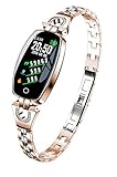 WETERS Fitness Tracker Aktivität Tracker Uhr Pulsuhr Wasserdichtes Weibliches Armband Blutdruck Sportarmband,Gold