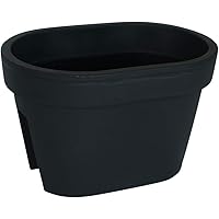 ARTECSIS 1x Balkon-Blumenkasten oval 40cm, Geländertopf, Balkonkasten, Anthrazit