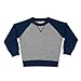 Larkwood Baby Unisex Contrast Raglan Sweatshirt (3-4) (Heather Grey/ Navy)