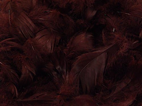 10g of Fluffy Goose Coquille Feathers - approximately 120 feathers) - length ranges from 3-10cm – ideal for arts &amp; crafts, decorations, millinery etc. (Burgendy)
