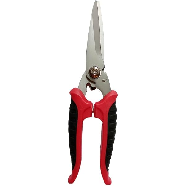 Zeluga 8-Inch Stainless Steel Utility Snips - Straight Cut With PVC Handle For Garden, Home & Shop
