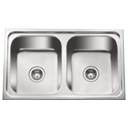 Buy Crocodile 304 Grade Stainless Steel Kitchen Sink 32 X X 8 Inch Double Bowl Online At Low Prices In India Crocodile 304 Grade Stainless Steel Kitchen Sink 32 X