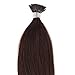 Beauty7 Stick/ I Tip Hair Extension Remy Real Human Hair 100g/50g(1g/strand) Dark Brown (#2) Hair Color Straight Hair 18'' 20'' 22'' 24'' (18'' 50g 1g/strand)