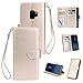 Produktbild Shinyzone Samsung Galaxy S9 Plus Brieftasche Hülle mit 9 Kartenfach,Luxus Premium Kunstleder Buchstil Standfunktion Handy Tasche mit Handschlaufe und Magnetverschluss,Multifunktional Ledertasche Klassisch Einfarbig Schutzhülle für Samsung Galaxy S9 Plus-Gold