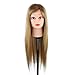 Hairdressing 50% Brown Professional Real Hair 24 Inch,CoastaCloud Training Mannequin Head Hairdresser Human Hair with Clamp