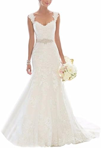 Changjie Women's Lace Wedding Dress 10 Ivory