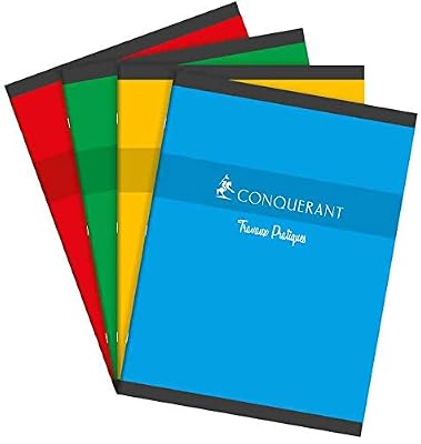 CONQUÉRANT SEPT Lot de 3 Cahiers Travaux pratique AGRAFE 17X22 cm 64 pages 70/90G séyès