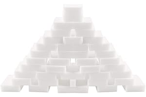 NACTECH 50pz Spugne Magiche Ecologiche Bianca Spugna per Pulizia Sporco e Macchie Magic Eraser da Cucina Rimuovere Segni Ostinati Senza Detergente