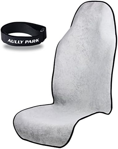 AULLY PARK Universal Waterproof Car Seat Cover Protector - Save Your Automobile Seat from Sweat, Stains, Spills, Smells - Great for After Workouts, Gym, Sports, Yoga, Running, Beach, Dog Park (Gray)