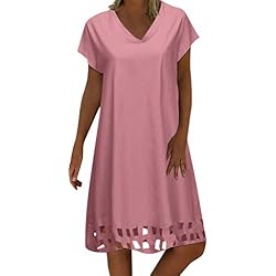 Vectry Vestidos para Niña Vestidos para Boda De Día Vestidos De Fiesta Cortos Elegantes Vestidos Casual De Mujer Verano Vestidos Tallas Grandes Mujer Verano Vestidos Rosado