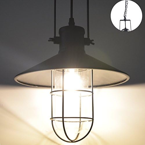 Floodoor Pendant Lamp1-Light, Retro Industrial Warehouse Ceilingt Lighting,The chains hanging Design Modern Iron Flush mount lights, Adjustable Hanging Height E26/E27 Edison bulbs fixture