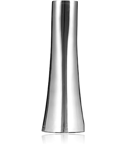 Vase Décoratif En Aluminium Argenté - Hauteur 32 Cm, Ouverture 24 Cm, Forme Trophée