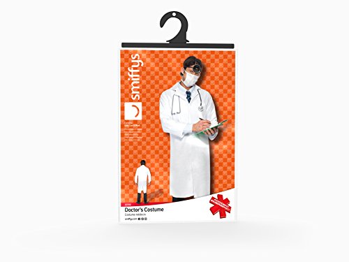 Smiffys Adult men's Doctor Costume, Long Coat and Mask, Accident and Emergency, Serious Fun, Size M, 22192