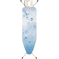 Brabantia 310102 - Mesa de planchar, 124 x 38 cm, soporte para plancha de vapor, estructura blanco puro, diseño Ice Water