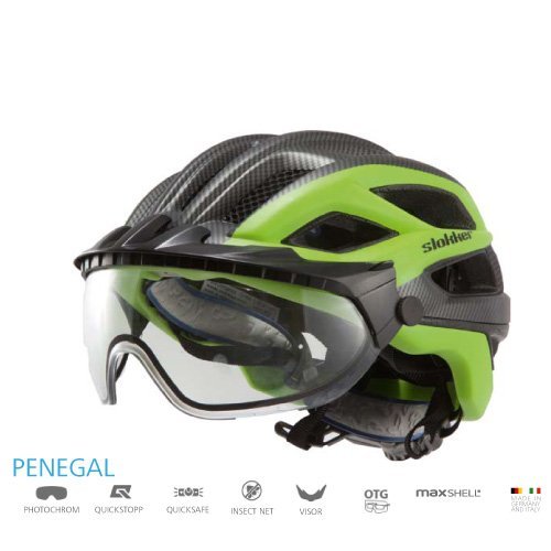 Slokker Fahrradhelm, Radhelm, Radsport PENEGAL mit verstellbarem, selbsttönendem (photocromatischem) Visier Weltneuheit