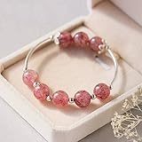 Thumby S925 Silber Armband Weibliche Mode Süße Erdbeer Kristall Armband Persönlichkeit Kristall Armband, Erdbeere, Einheitsgröße