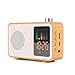 Produktbild LIUJIE Retro Bluetooth Wireless Lautsprecher,Digital FM tragbares Radio/LED-Anzeige Wecker/Echtholz-Effekt-Finish/Akku/Premium-Stereo-Sound,Beige