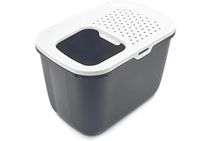 SAVIC Katzentoilette "Hop In",Grau Anthrazit / Weiß, 58,5 x 39 x 39,5 cm