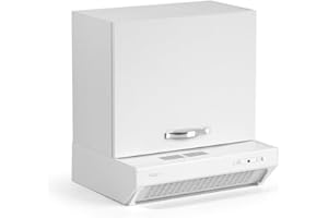 Linea Azzurra Sopracappa 60 con Depuratore Pensile Cucina Sospeso in Legno Made in Italy Mobile H49xL60xP32 Depuratore H15xL60xP48 Facile da Installare