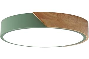 minifair Okrągłe trójchromatyczne ściemnianie LED lampa sufitowa podtynkowa, zielona, 30 cm