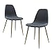 Produktbild Ambiendi Esszimmerstühle Skandinavisch Stil Stuhl AC – Metallgestell & Grauer Stoffbezug, Ergonomische Rückenlehne. Eleganter & Moderner Stuhl (2er Set Stühle)