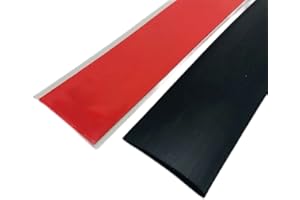 JEWELTH Self Adhesive Flat Floor Transition Strip, PVC Laminate Floor Strip Carpet Transition Strip Floor Threshold Divider Strips, Flooring Edge Trim (4CM/1M, Black)