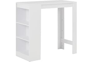 ‎VIDAXL vidaXL Stolik barowy z półkami, biały, 110 x 50 x 103 cm