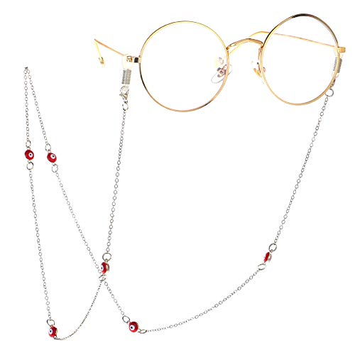 Preisvergleich Produktbild Susulv Gargantilla de Punk Stilvolle Rutschfeste rote Perlenkette Brille Kettenriemen Schnüre Sonnenbrillenhalter Einfachheit Lanyard Halskette Brillenhalter Halsband Strap Collar