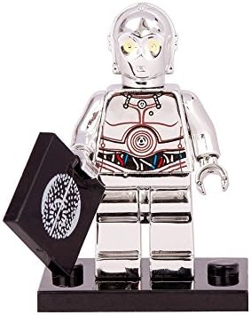 Star Wars C-3PO Chrome Silver Lego Custom Minifigure compatible with Lego Diy figures Limited Edition - perfect for Xmas - christmas