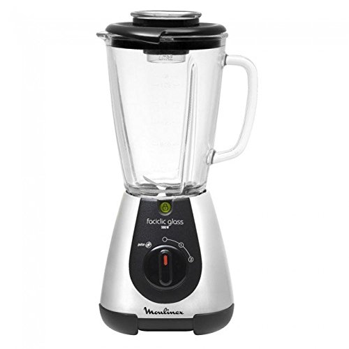 Moulinex LM310E Standmixer Faciclic Maxi Glas mit innovativem und leistungsstarkem Edelstahlmesser (500 Watt. 1,75 L Volumen, 2 Geschwindigkeitsstufen) silber/ schwarz - 2