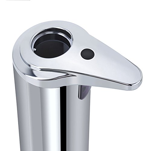 Automatische Seifenspender mit Infrarot Sensor, Calar 280 ML Edelstahl Hands Free Touchless Dispenser Sensor Shampoo Seife Flüssig Spender für Küche Badezimmer Büro Hotel Countertops, Silber (Silber) - 2