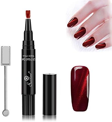 Cats Eye Gel Nail Polish, leegoal Magnetic Nail Varnish Polish, Soak Off Chameleon UV LED Magnetic Gel Polish with Dual-ended Magnetic Stick for Women Girls