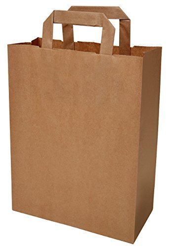250 Papiertragetaschen in braun 26+14x31 cm
