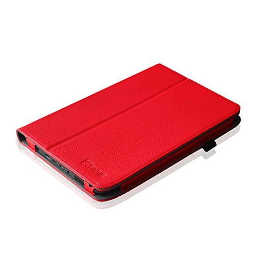 Fintie Medion Lifetab E10315 / E10316 / E10317 / E10318 / E10320 Hülle Case – Folio Kunstleder Schutzhülle Tasche Cover Etui mit Ständerfunktion und Stylus-Halterung für MEDION LIFETAB E10315 / E10316 / E10317 / E10318 / E10320 (10,1 Zoll) Tablet-PC, Rot - 9