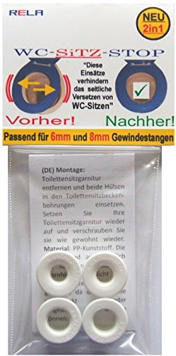 Rela WC-Sitz Stop Einsätze für WC-Sitze gegen Verschieben (6 mm + 8 mm) - 2