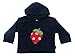 FHA04N CozyBear Navy Fleece Hoody Top with Large Strawberry - age 2 to 3 years