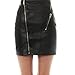 Produktbild Lederröcke Damen Longra Damenmode PU-Lederimitatröcke Wetlook Hohe Taille Hippie Röck Miniröcke Schwarz A-Linien Röcke Party-Bleistiftröcke Unregelmäßig Abendrock (Black, M)