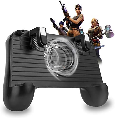 Ergonomic Mobile Game Controller Mobile with Cooler Gaming Trigger with Cooling Heat Dissipation Fan Portable Mobile Power Supply USB Radiator Handle Holder for Most Smartphones