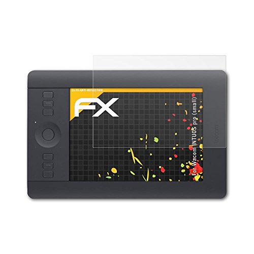 atFoliX Película Protectora Compatible con Wacom INTUOS Pro (Small) Lámina Protectora de Pantalla, antirreflejos y amortiguadores FX Protector Película (2X)