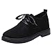 Produktbild Yvelands Damen Runde Zehe Flock Schnürschuhe Quadratischer Absatz Jobs Einzelne Schuhe Freizeitschuhe(CN-39,Schwarz)