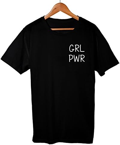 GRL PWR Shirt - Womens Shirts, Unisex Tees, Feminist Feminism Shirt Tees Flowers Strength Girls Female Tops Girl Power Shirt Black Small