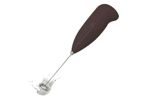 Euroxanty Mousseur électrique avec manche ergonomique et tige métallique 21,5 x 5,5 x 4 cm Marron