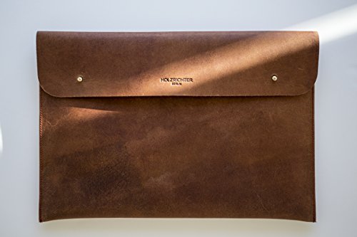 HOLZRICHTER Handgefertigte Lederh  lle f  r Ultrabooks  Apple MacBook 13  Air Retina  Hochwertige Sleeve Tasche aus Leder 13 Zoll - Camel-Braun
