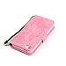 Lomogo [Butterfly Flower] iPhone 5S 5 SE Leather Wallet Case with Kickstand Credit Card Holder Magnetic Closure Shockproof Flip Case Cover for Apple iPhone 5S 5 SE (Pink)