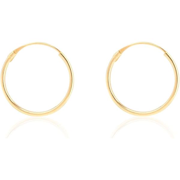 MyGold Orecchini A Cerchio Delle Donne Oro Giallo 333/585 Oro (8 Carati / 14 Carati), 50 Mm Di Diametro, Grandi, Sottili, Fine, Lucidi Senza Pietre, Cerchi D'oro Oro
