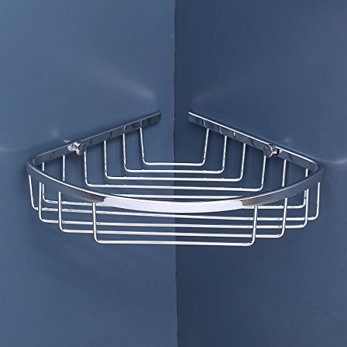 Eckregal Badregal von TAPCET Dreieckregal 201 Edelstahl Badezimmerregal Chrom Wandregal Einschichtiges Regal für die Dusche