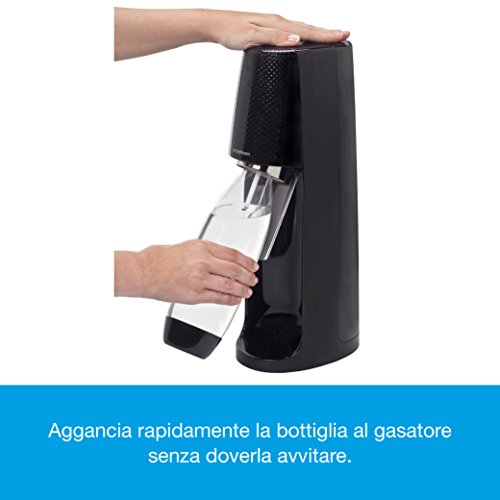 SodaStream Easy Wassersprudler zum Sprudeln von Leitungswasser, macht aus Leitungswasser Sprudelwasser – ohne schleppen. mit 1 Zylinder und 1L PET Flasche (BPA frei); Farbe: schwarz - 7