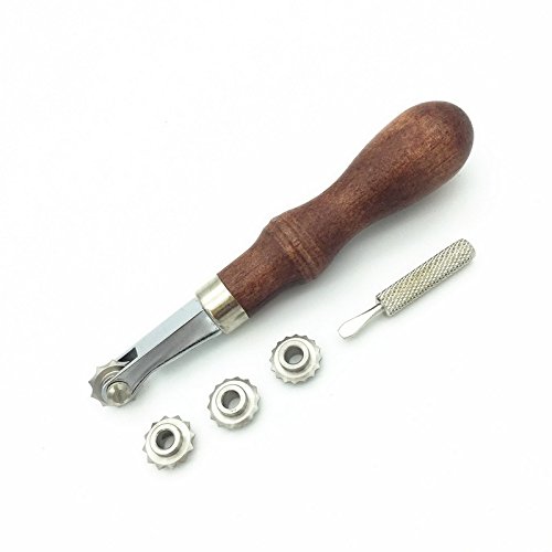 Yalulu Nützliche Leder Überstich Werkzeug Pin Sewing Stanzloch-Maschine Drucktuch Rad/Einrollscheibe/Scriber/Scanlinie, Stichabstand 3-5 mm - 4