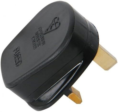 Fused UK Mains Plug, 13A, Black
