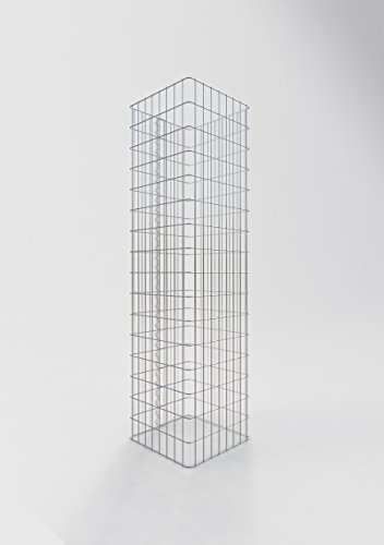 Gabiona | eckige Gabionen-Säule | befüllbare Steinkörbe | witterungsbeständiger Gitterkorb | ausgefallener Drahtkorb | made in Germany | 42 x 42 cm